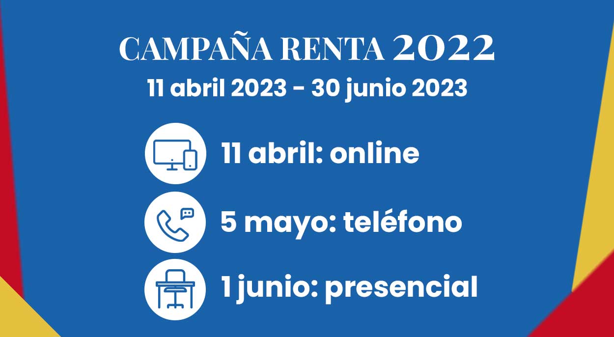 Plazos Campaña Renta 2022 (11 abril al 30 junio de 2023)